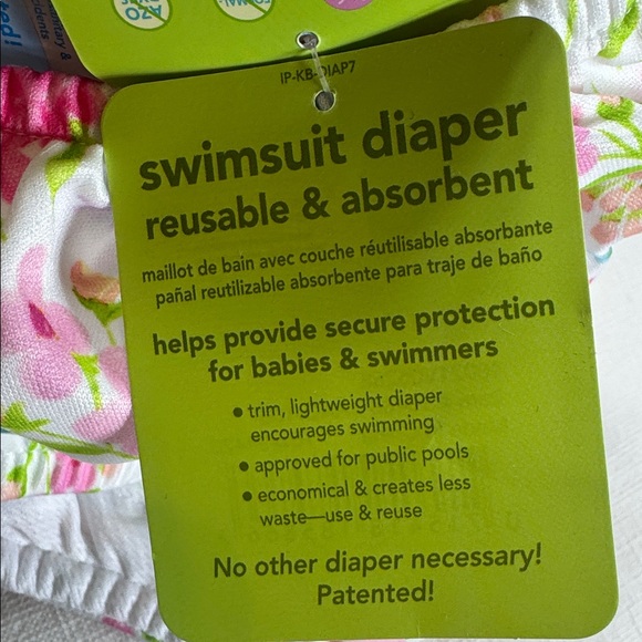 i play. Floral Reusable Swim Diaper - Pink, Blue & Green - Picture 6 of 8